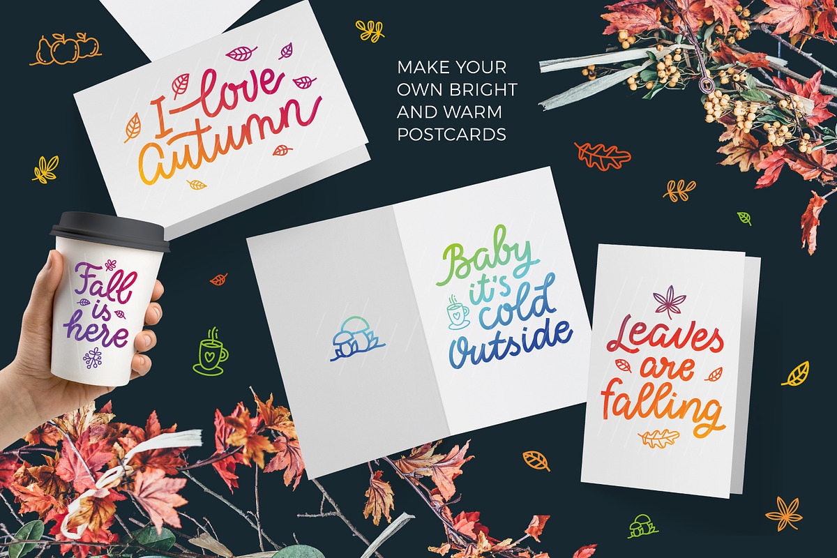 Autumn Collection, vector letterings, an Illustration by Nina's Illustration Shop (Photo 4 of 5)