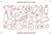 Wrapped candies & Love vector set, an Object Graphic by My.Ordinarty (Thumbnail 2 of 11)