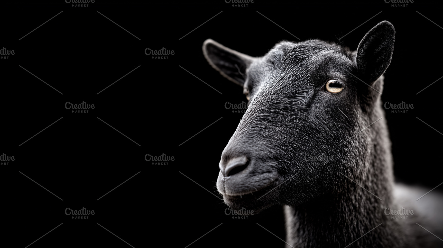 Portrait of a black goat, an Animal Photo by MistyDay