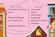 CHRISTMAS TOWN: clipart, a Seasonal Illustration by Elliko shop (Thumbnail 4 of 6)