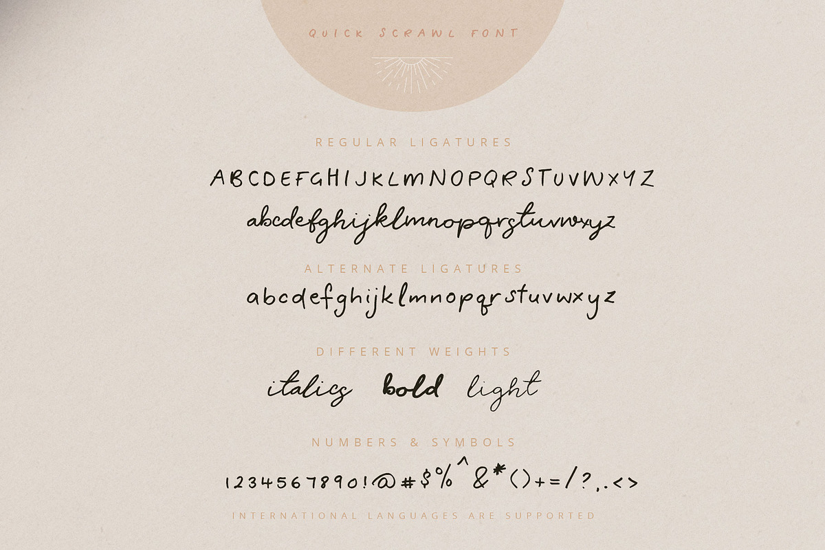 Quick Scrawl Script Font preview 8