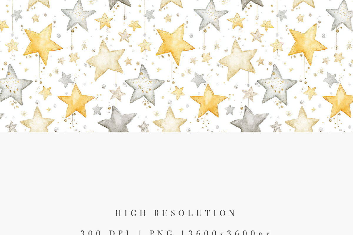Christmas Star Seamless Pattern, a Decorative Illustration by Pati Charm Studio (Photo 2 of 7)