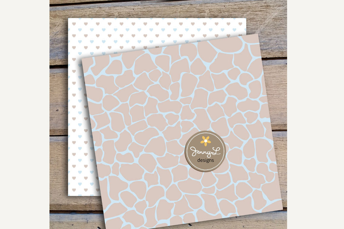 Giraffe Boy Digital Paper & Clipart, a Pattern Graphic by JennyL Designs (Photo 4 of 5)