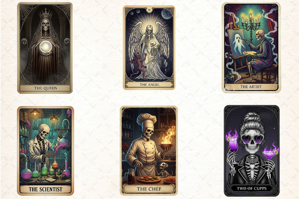 Funny Halloween Tarot Card, an Illustration by DreamCafeArt (Photo 4 of 6)