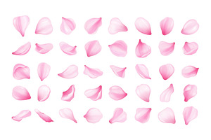 Pink sakura petal collection set, an Object Illustration by Yayasya