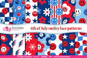 4th Of July Retro Smiley Faces, a Pattern Graphic by PolpoDesign (Thumbnail 1 of 3)