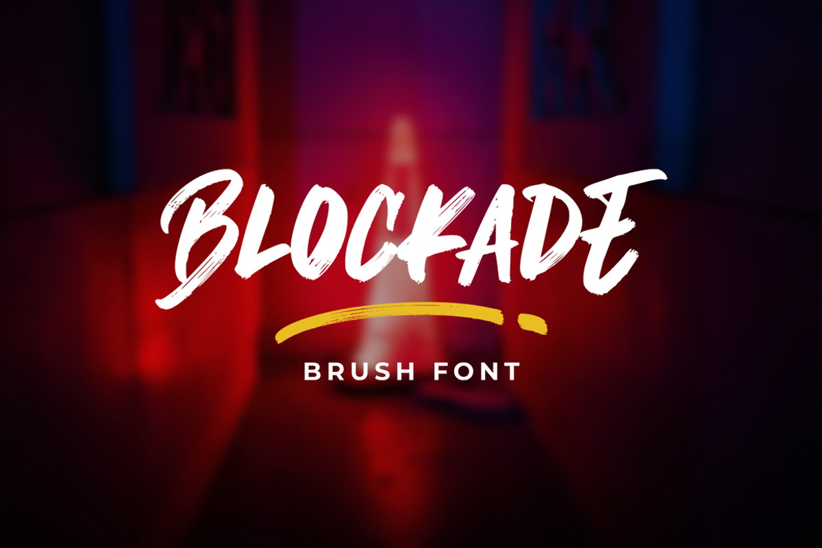 Blockade Brush Font, a Font by Bluestudio (Photo 1 of 12)
