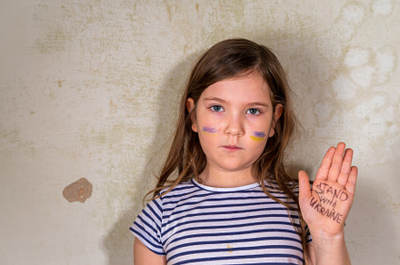 Stop war in Ukraine concept, a Photo by Rimma