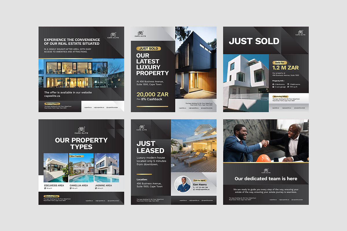 Real Estate Instagram Post Templates, a Social Media Template by Bornx Design (Photo 4 of 7)