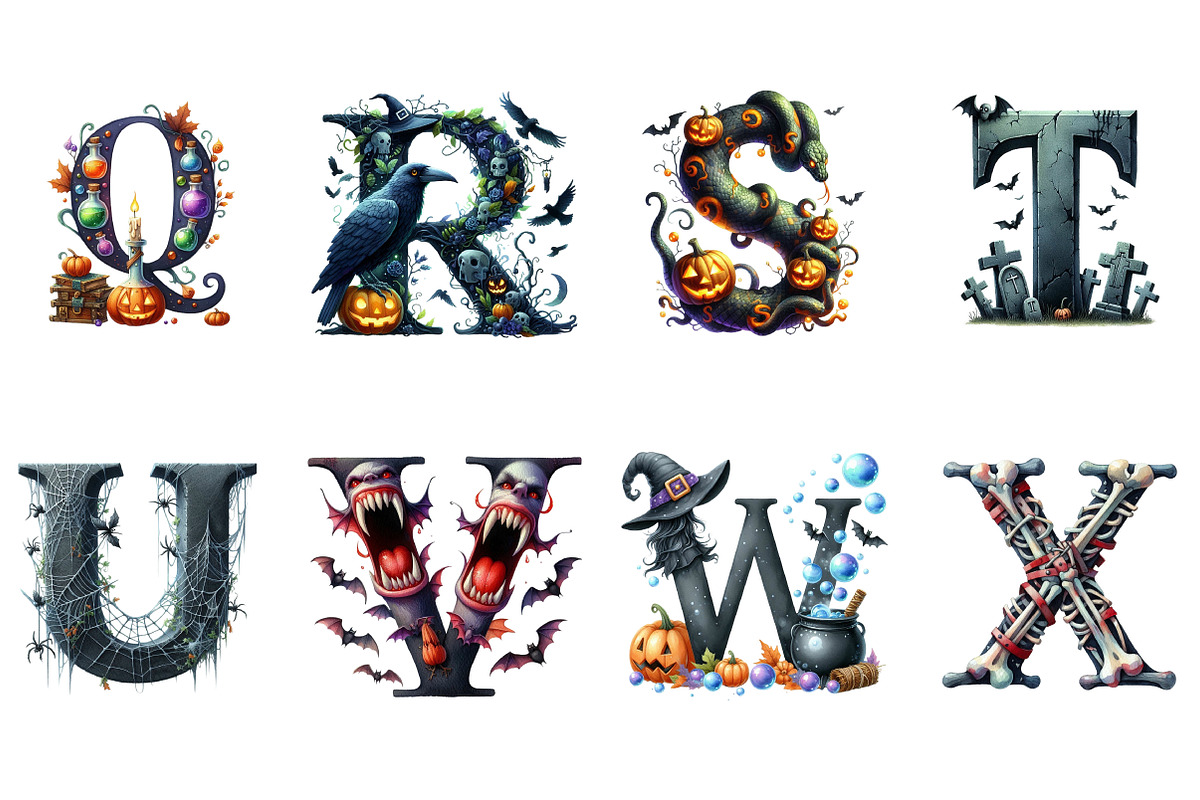 Halloween Alphabet Sublimation, an Illustration by DreamArtGraphic (Photo 4 of 5)