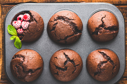 Tasty chocolate muffins containing muffins, chocolate, and bakery, a Food & Drink Photo by The baking man