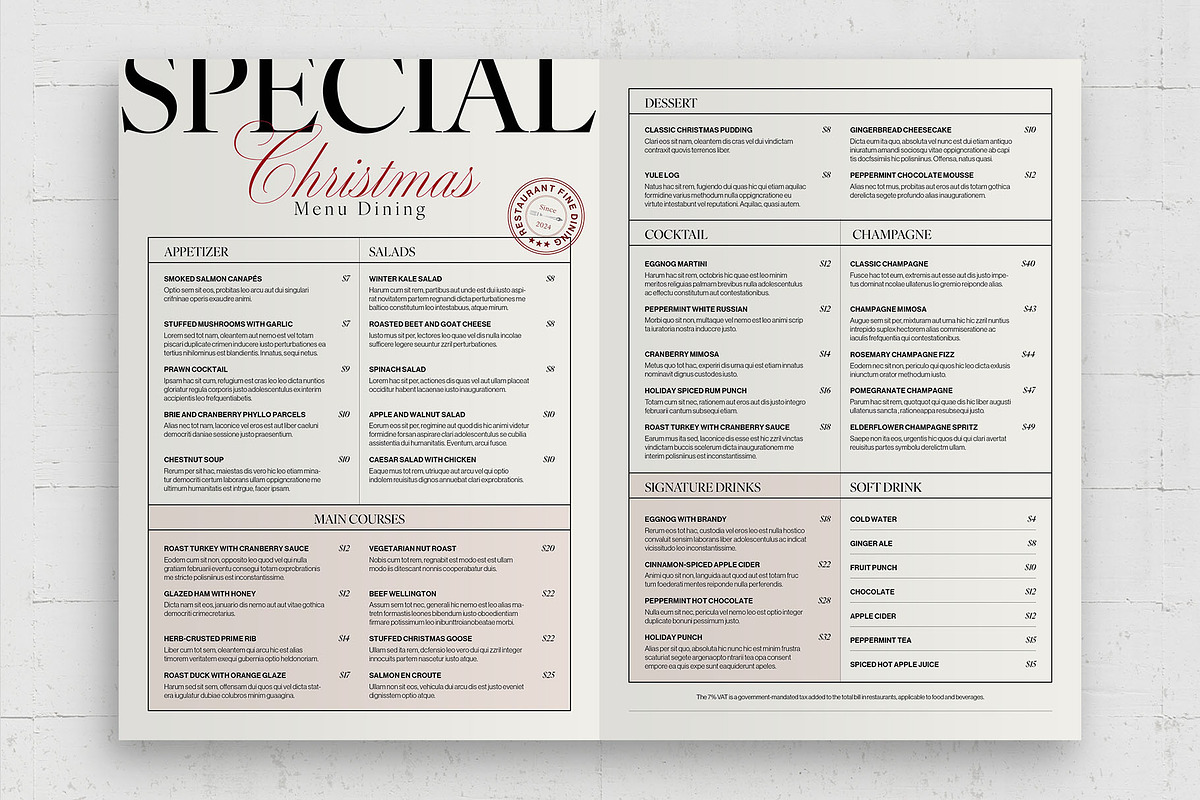 Modern Christmas Menu Template, a Flyer Template by BrandPacks (Photo 3 of 5)