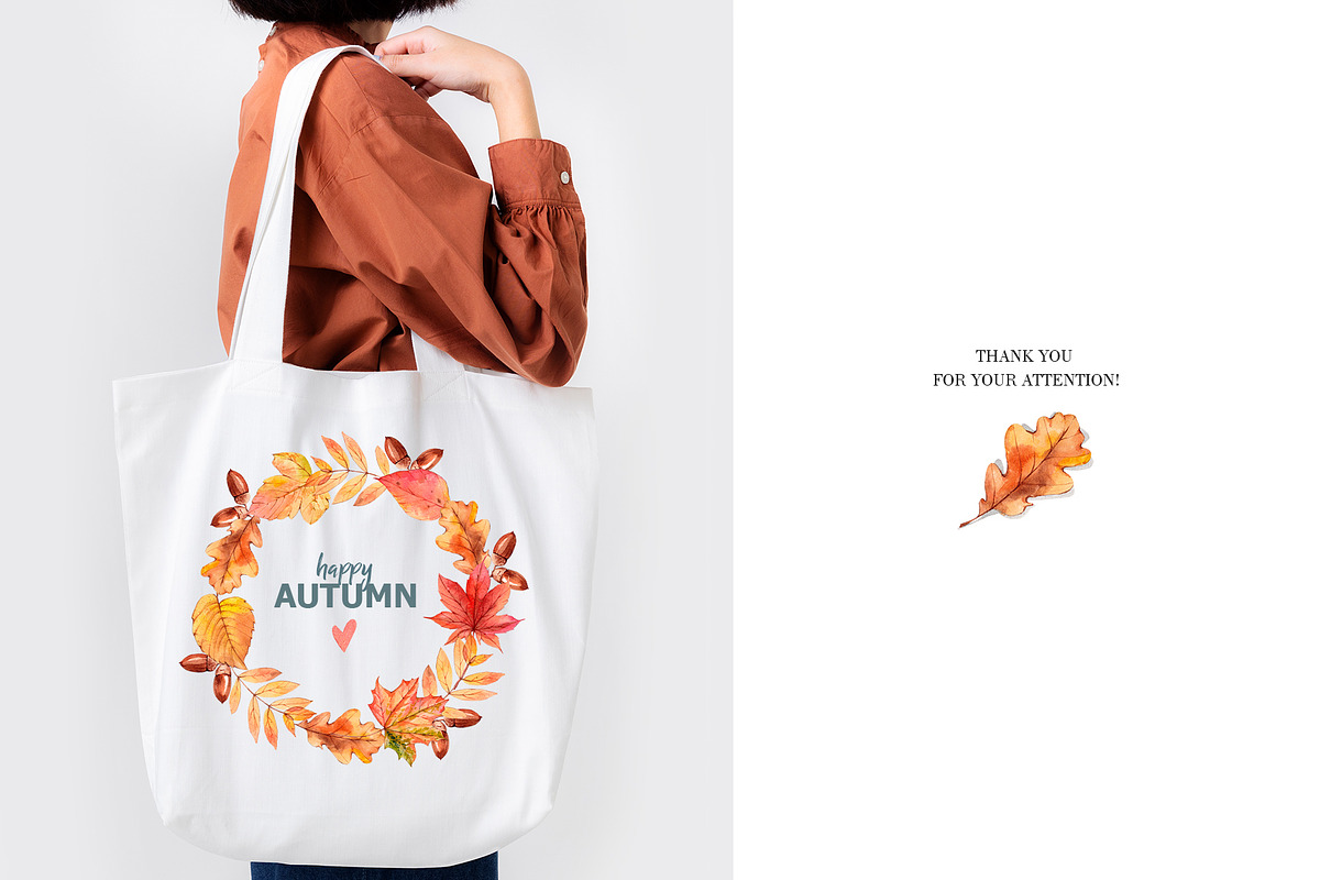 Autumn leaves. Watercolor clipart, an Illustration by VerAna (Photo 8 of 8)