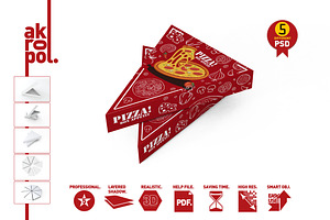 Pizza Slice Box Packaging Mockup