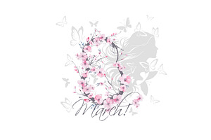Postcard for March 8. Happy Women's, an Illustration by Nenahliadava Design