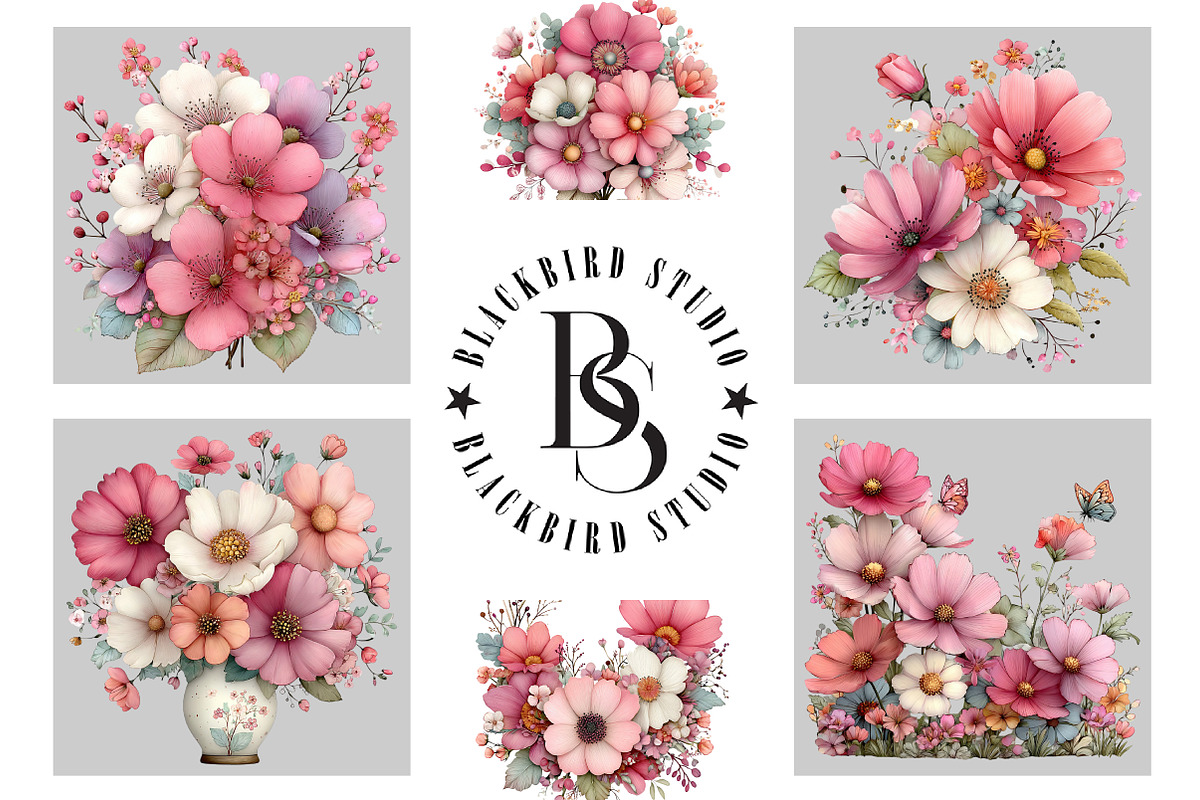 Watercolor Wildflower Clipart, an Illustration by Black Bird Studio (Photo 5 of 5)