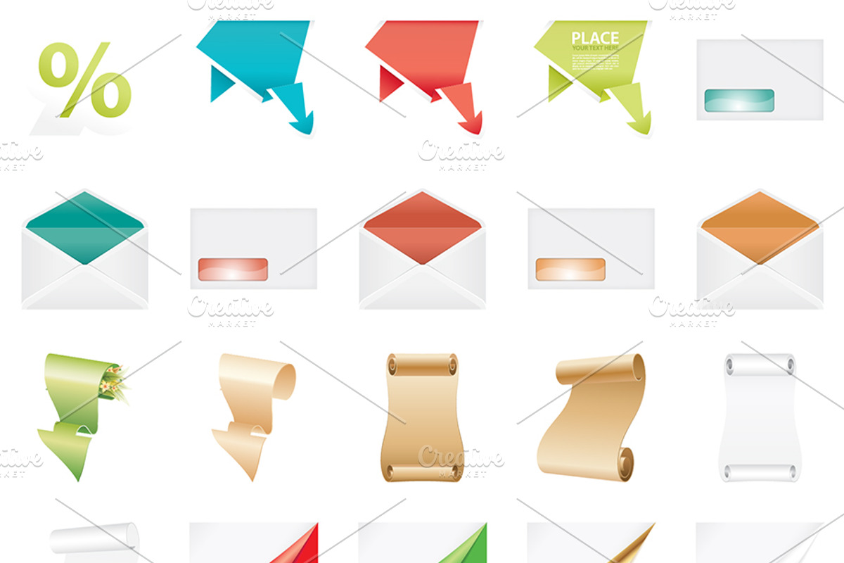 Paper Origami Arrow, Envelopes, a Decorative Illustration by TAlex (Photo 2 of 7)