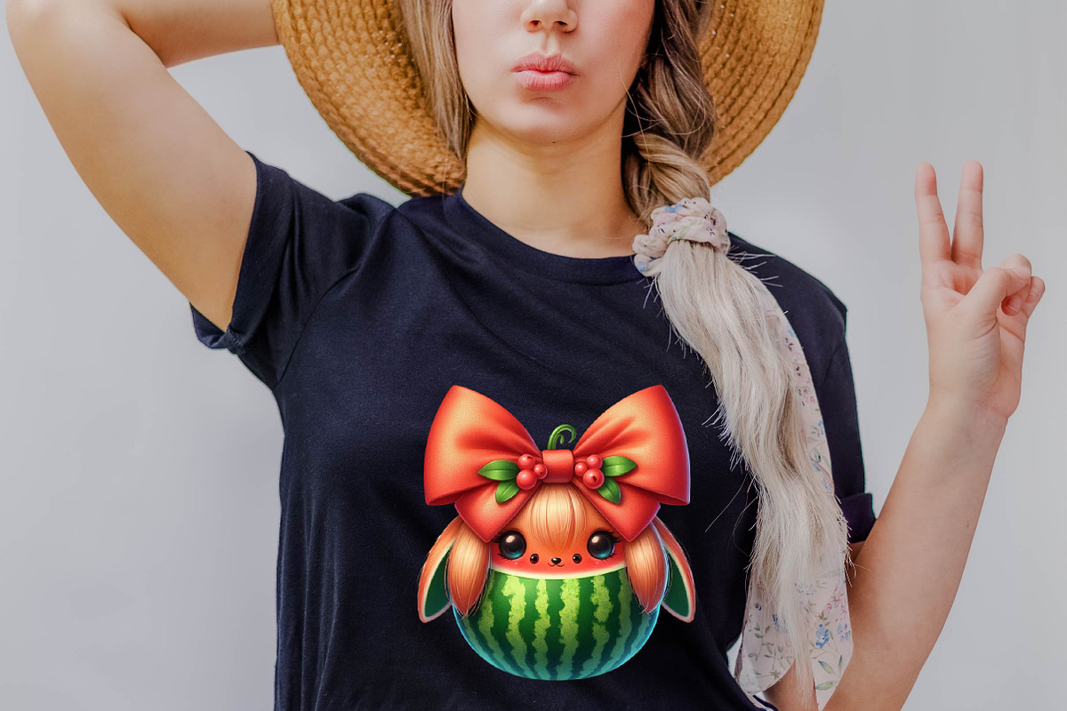 Summer Watermelon Coquette Bow Subli, an Illustration by SVGArt (Photo 7 of 8)