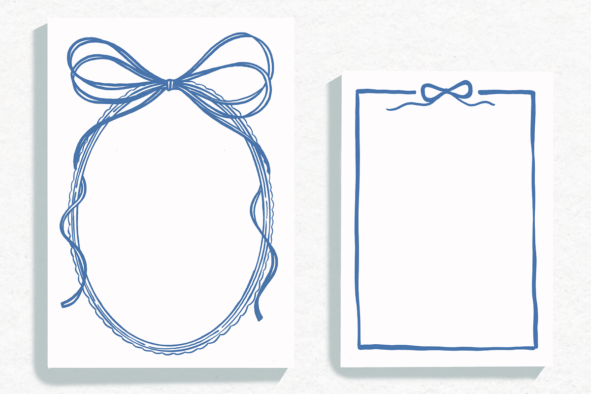 Blue Bow Frame Wedding Clipart, an Illustration by Jordyn Grace Design (Photo 1 of 2)