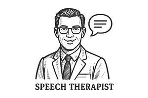 Smiling male Speech Therapist, a Healthcare Illustration by AlexArt