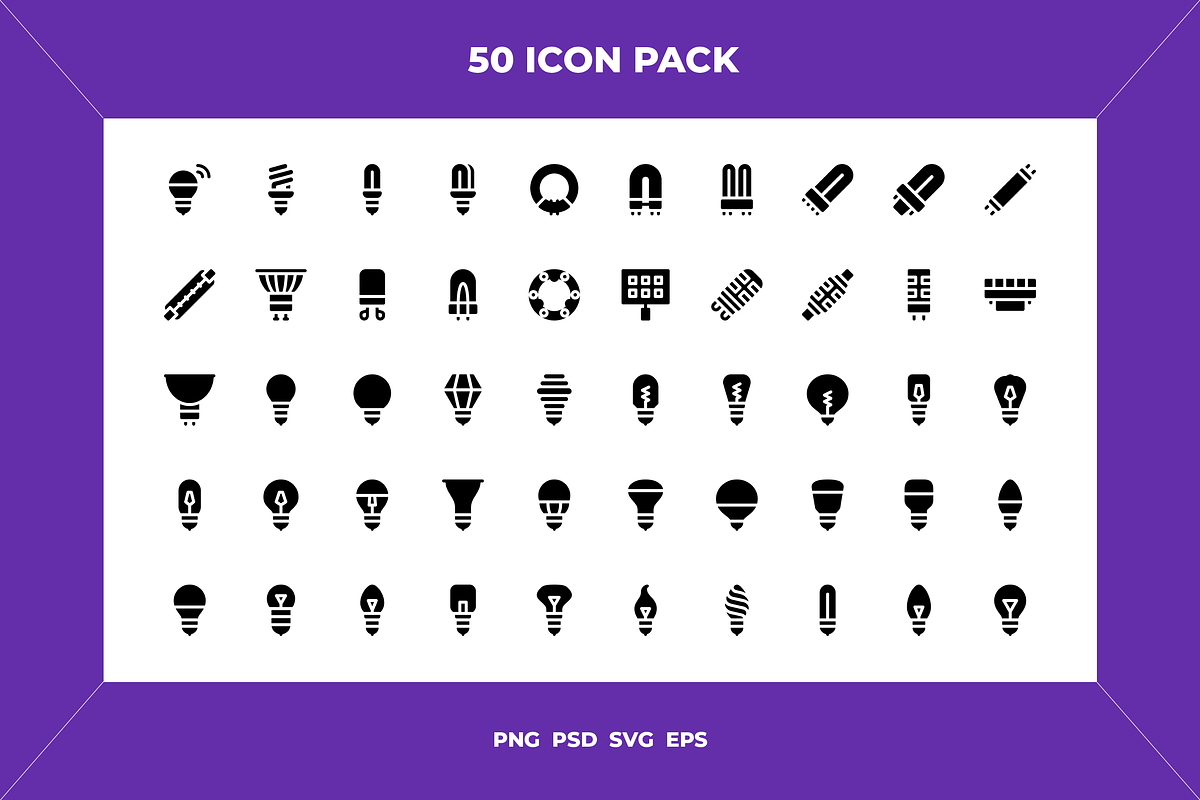 Light bulbs icons, an Outline Icon by Wencory (Photo 1 of 2)