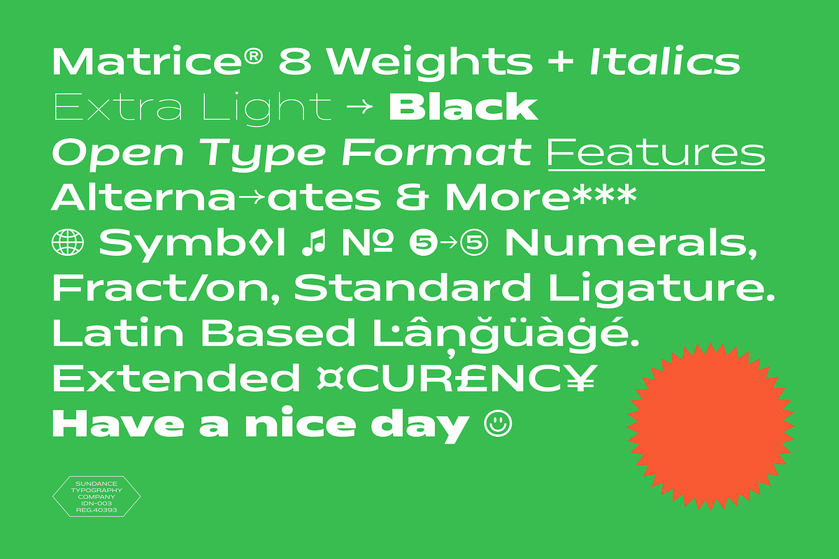 Matrice - Font Family preview 3