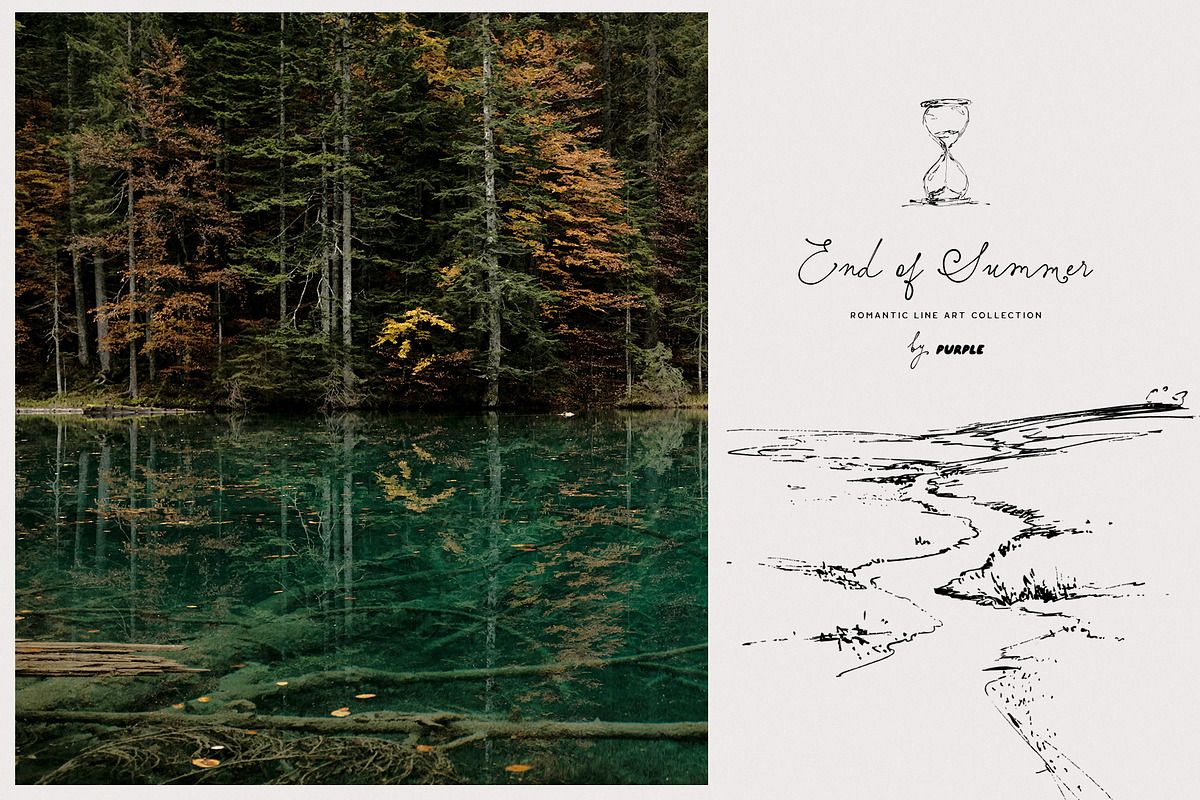 End of Summer: Line Art Collection, a Decorative Illustration by Purple (Photo 2 of 12)
