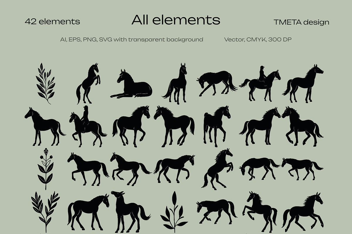 Noble Equine | Elegant Branding Pack, an Animal Illustration by TMETA design (Photo 2 of 14)