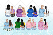 Elderly mother and daughter clipart,, a Person Illustration by DekoArt (Thumbnail 4 of 6)