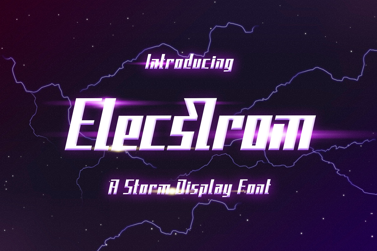 Elecstrom - Storm Display Font, a Font by Typefactoryco (Photo 1 of 9)