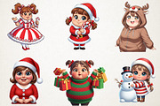 Cute Holiday Girls Funny Christmas, an Illustration by RobertsArt (Thumbnail 3 of 7)