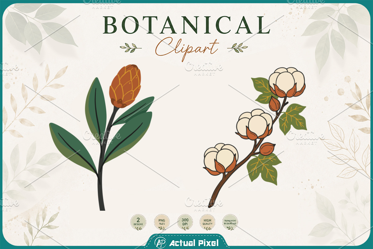 Boho Botanical Leaves Clipart Bundle, a Nature Photo by Actual Pixel (Photo 13 of 21)