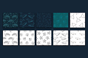 Sea life seamless patterns, a Pattern Graphic by Gulnarart (Thumbnail 10 of 10)