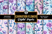 Purple Carnation Flower Patterns, a Pattern Graphic by Creative Store (Thumbnail 1 of 5)
