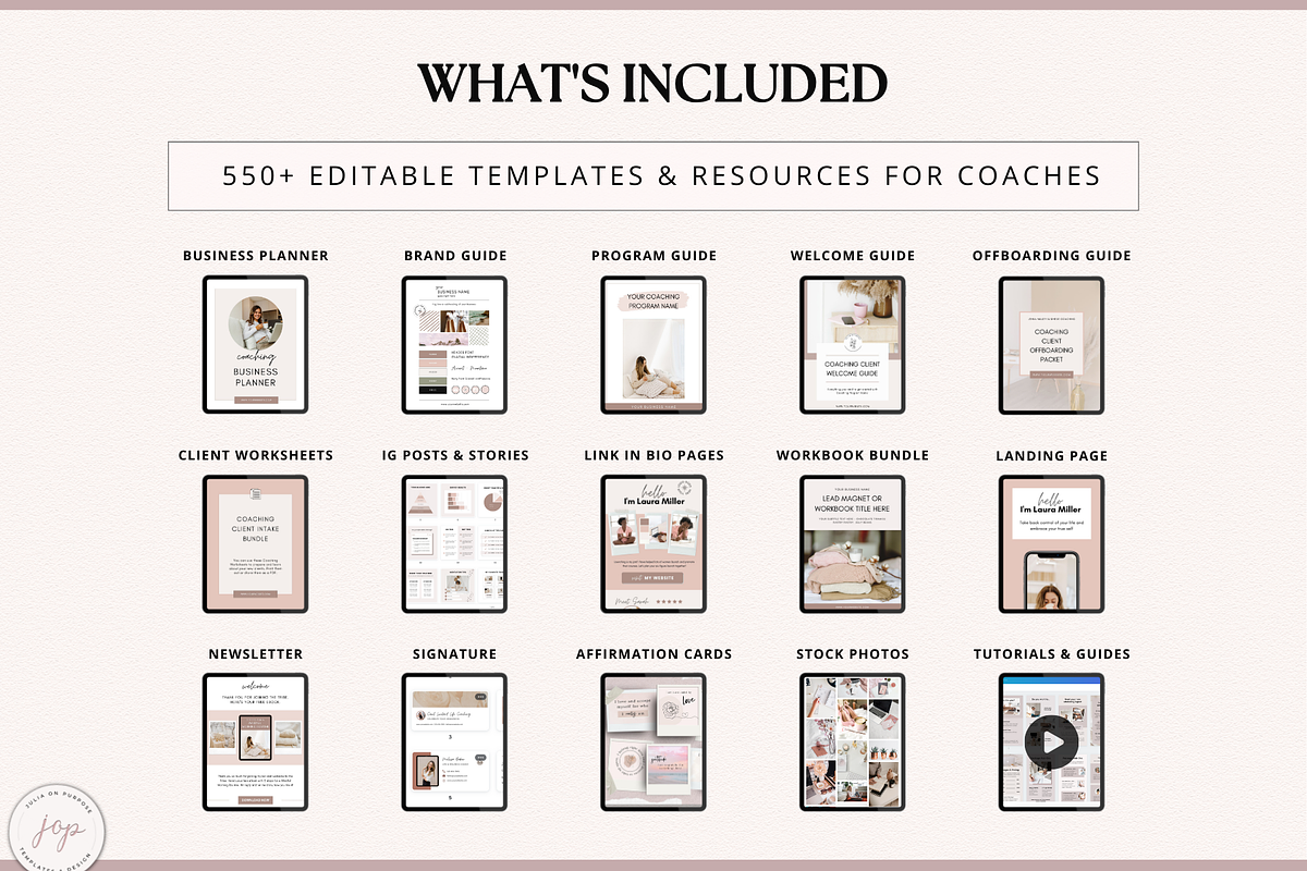 Coaching Business Template Bundle, a Templates & Theme by Julia On Purpose (Photo 2 of 8)