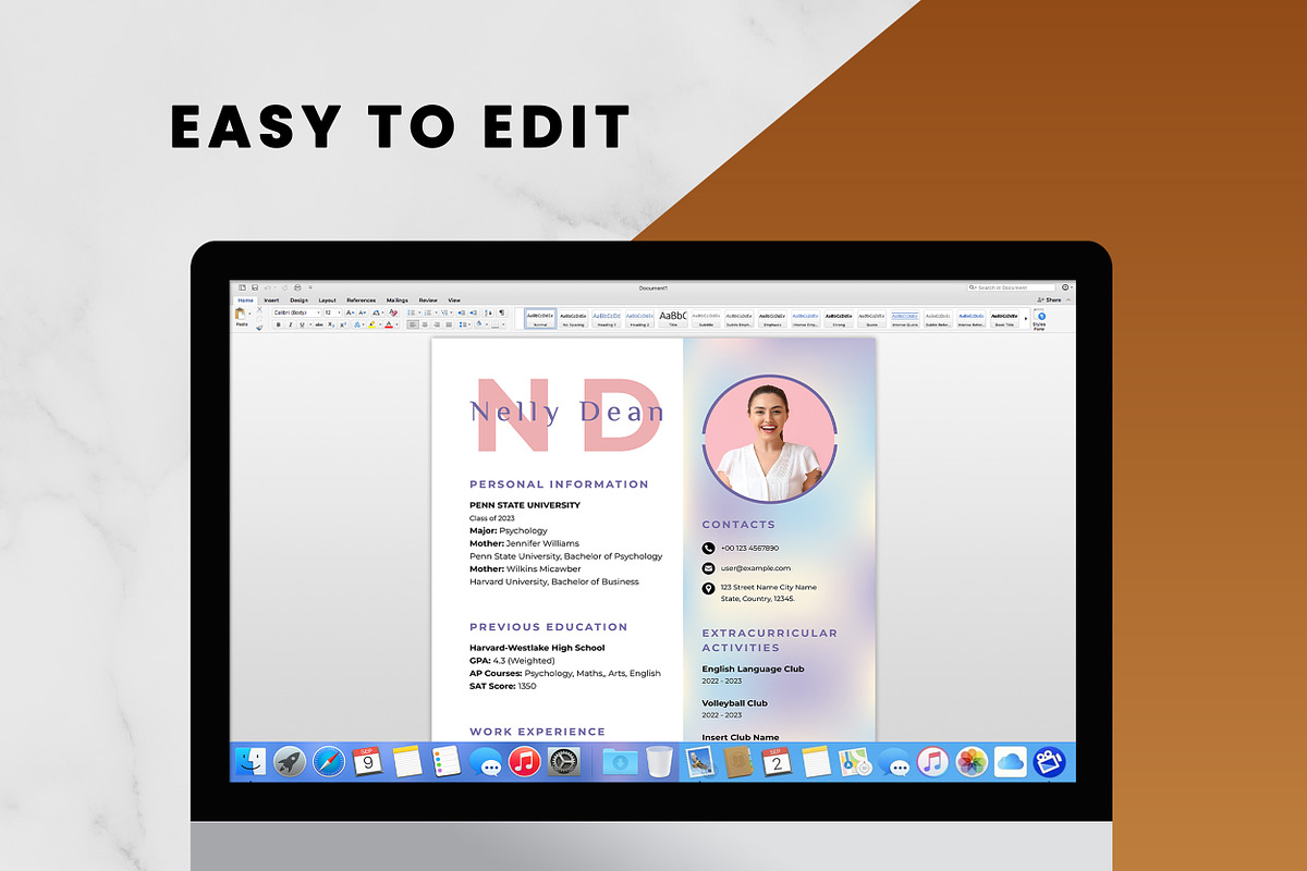 Sorority Rush Resume Template, a Resume Template by ResumeInventor (Photo 4 of 8)