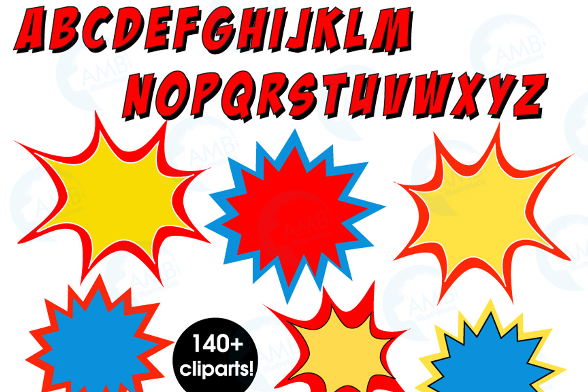 Starburst Letters Clipart, 1341, an Illustration by AMBillustrations