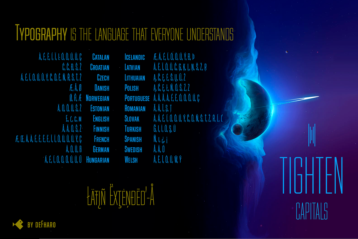Tighten Capitals -04 Fonts-, a Sans Serif Font by deFharo (Photo 4 of 9)