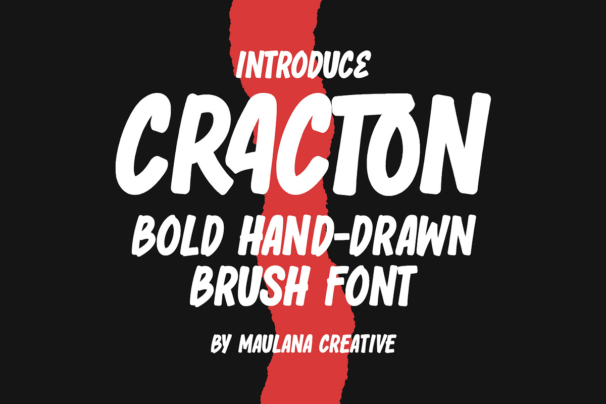 Cracton Bold Hand Drawn Brush Font, a Handwritten Font by Maulana Creative (Photo 1 of 7)