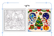 Bold Easy Christmas Space Coloring, a Seasonal Illustration by Design Station (Thumbnail 2 of 8)