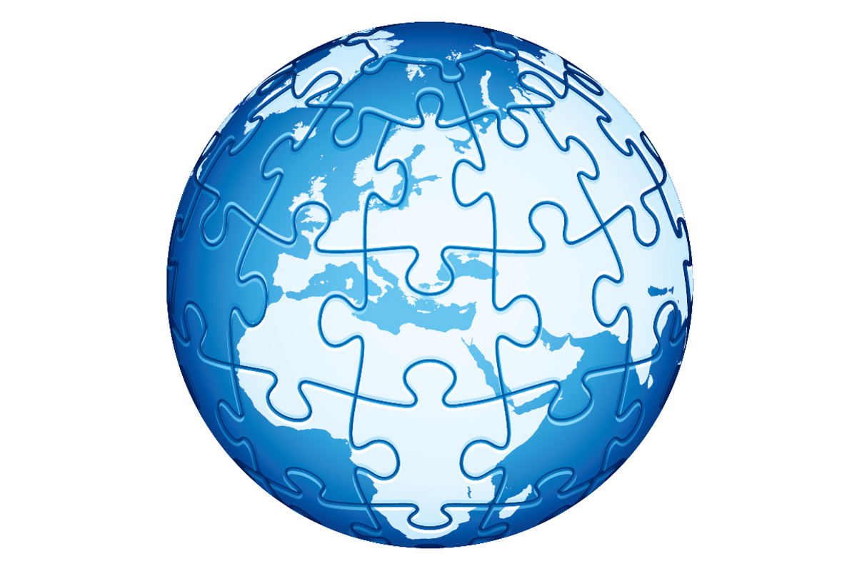 Jigsaw Puzzle Globe. Europe, Africa., an Illustration by Maril