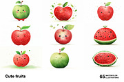 Cute fruits. 65 images, a Food Illustration by Handmadefont (Thumbnail 11 of 13)