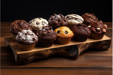 Decadent Chocolate muffins dessert, a Food & Drink Photo by Ylivdesign