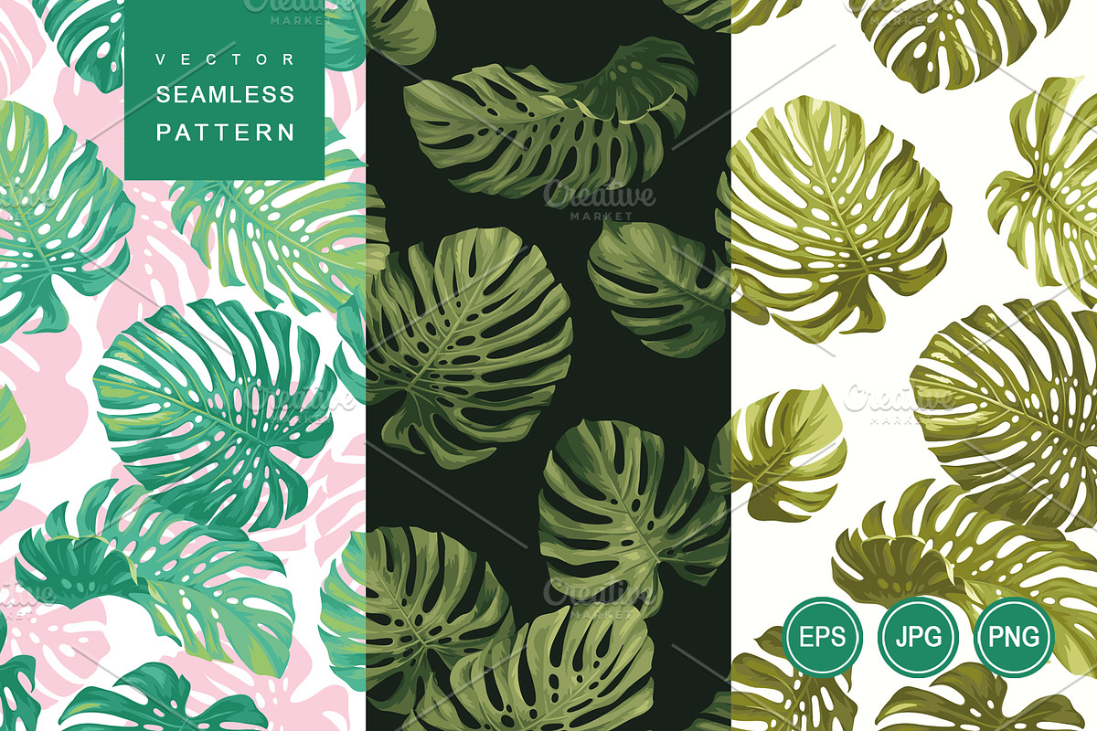 Tropical design. Monstera leaves., a Pattern Graphic by Anna Smirnova (Photo 1 of 11)