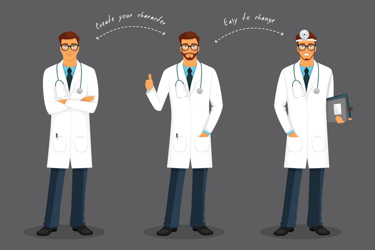 Doctors in various poses, a Healthcare Illustration by SonneLeo (Photo 2 of 4)