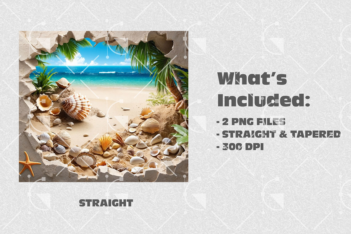 Beach Life Tumbler Wrap Template, a Marketing Template by Guavanaboy (Photo 2 of 3)