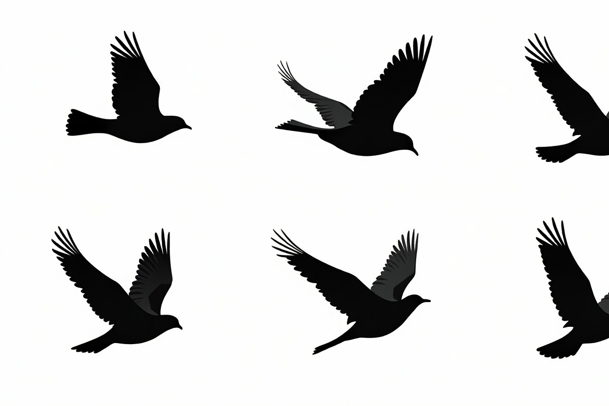 Flying Bird Silhouette Bundle, an Illustration by Creativeshirt (Photo 6 of 10)