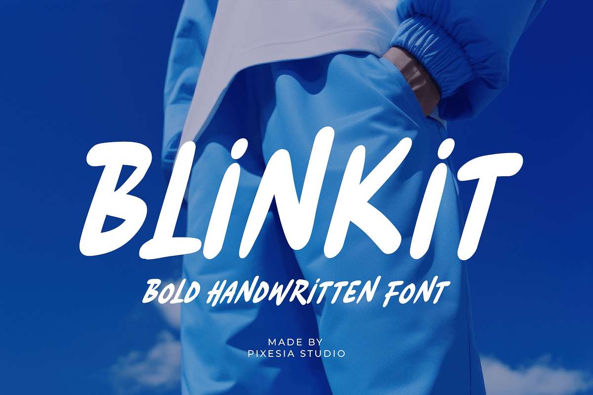 Blinkit – Bold Handwritten Font, a Handwritten Font by Pixesia Studio (Photo 1 of 10)