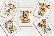 Quirky Valentine Day Dog Clipart, a Seasonal Illustration by Rose Art (Thumbnail 6 of 7)