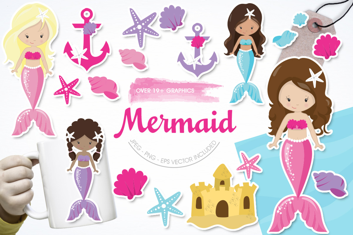 Mermaid, an Illustration by PrettyBundles (Photo 1 of 5)